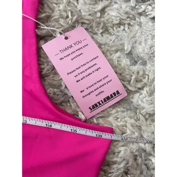 NWT Women’s XL Hot Pink Cropped Top Sleeveless Trendy Y2K Streetwear - Samiamaba - Picture 6 of 9